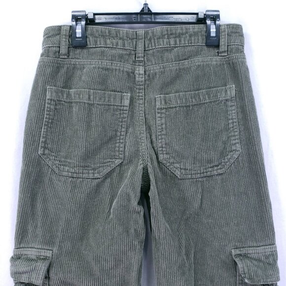 Tinseltown Pants Womens Size 1 Green Corduroy Baggy Wide Leg Cargo 100% Cotton - Picture 11 of 16